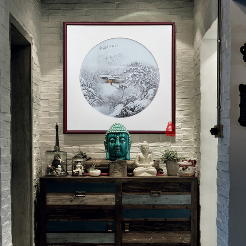 Jingdezhen ceramics Zhou Xiaohui hand - made sincerity furnishing articles adornment porcelain plate paintings hanging painting the living room and their stories