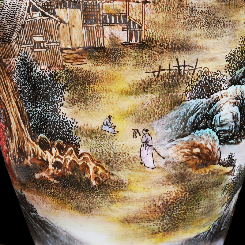 Jingdezhen ceramics dong - Ming li hand - made enamel vase and peaceful village household act the role ofing is tasted handicraft furnishing articles