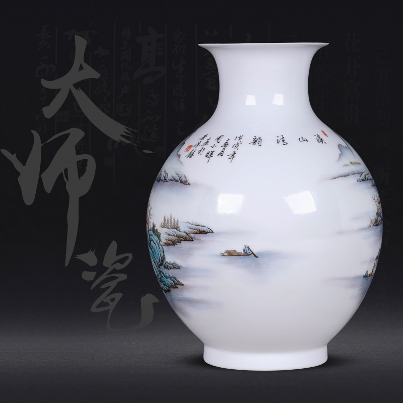 The Master of jingdezhen ceramics hand - made scenery vase furnishing articles flower arranging home wine sitting room decoration