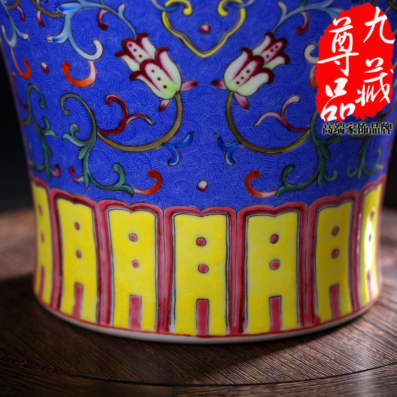 Jingdezhen ceramics vase imitation the qing qianlong pastel cui to branch grain mei bottle home decoration crafts