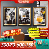 Modern light luxury restaurant decoration painting dining room wall murals warm and simple wine cup single hanging painting creative American