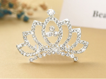 Children's headwear crown hairpin hairband princess rhinestone headband Korean girl hairpin baby crown hair comb comb