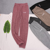 Fairy house pants Lazy pajamas Summer and autumn net red large size home can be worn outside nine-point pants lantern cotton spring and autumn