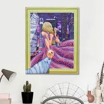 2021 new cross-stitch diamond painting 2020 non-full diamond half-paste shaped diamond girl crystal small masonry living room