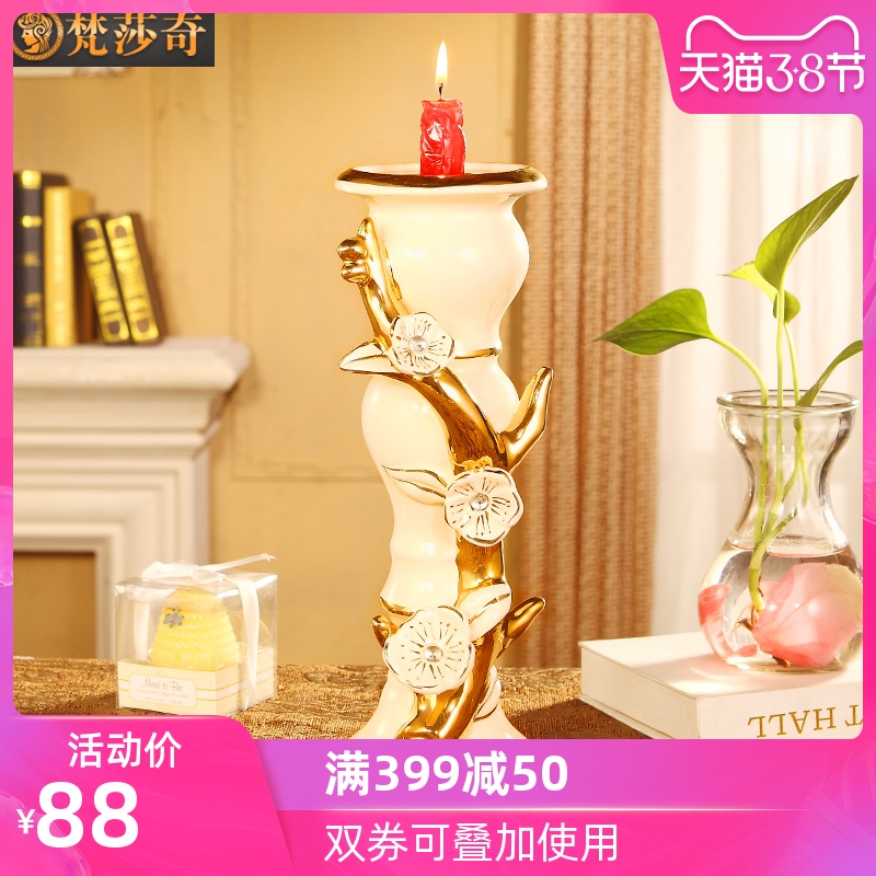 Vatican Sally 's restoring ancient ways continental candlestick ceramic furnishing articles of key-2 luxury living room home decoration show decorations