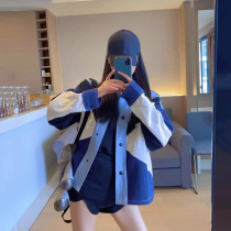 Contrast stitching denim short jacket womens autumn and winter 2020 new wild Hong Kong taste retro loose top tide ins