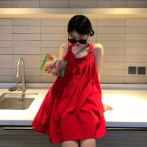 Ice Silk Harnesses Pajamas Dresses Dress Women 2021 New Summer Advanced Design Sensary Easy to Loose Home Dress