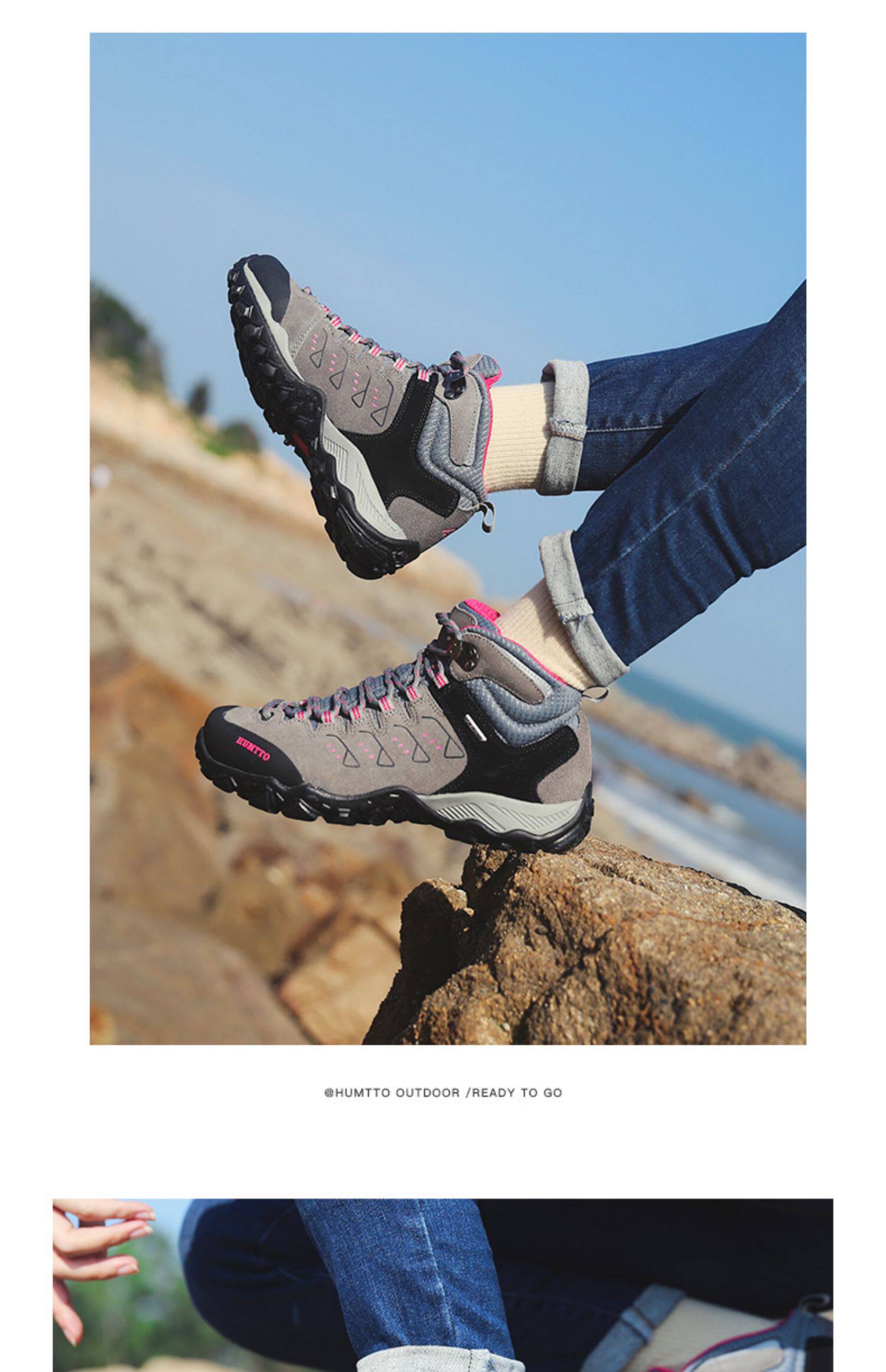 悍途登山鞋女春秋高帮防滑运动鞋耐磨舒适越野爬山鞋轻便徒步鞋男