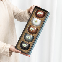 Porcelain brand tea auspicious Ruyi Jianzhan Teacup Personal special ceramic Kung Fu tea cup Master Arhat Cup gift box