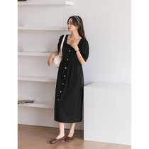 Love Rose large-yard fat mm dress female summer thin fat black square chic dress dress