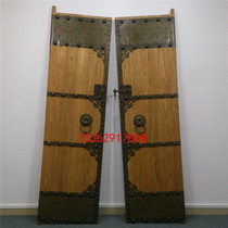 Old elm double open door Solid wood entrance door Courtyard door wall door custom temple door Ancestral hall door custom