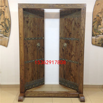 Chinese antique solid wood door Retro courtyard courtyard door double open door Custom temple door Villa door