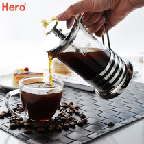 hero Pressure vessel Stainless steel Coffee pot Glass Tea Maker Pressure Vessel Coffee filter Press Filter cup