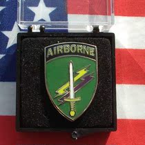 American Airborne Metal Chest Badge AirBorne Chest Badge Mini Recognition Badge Badge Green Background