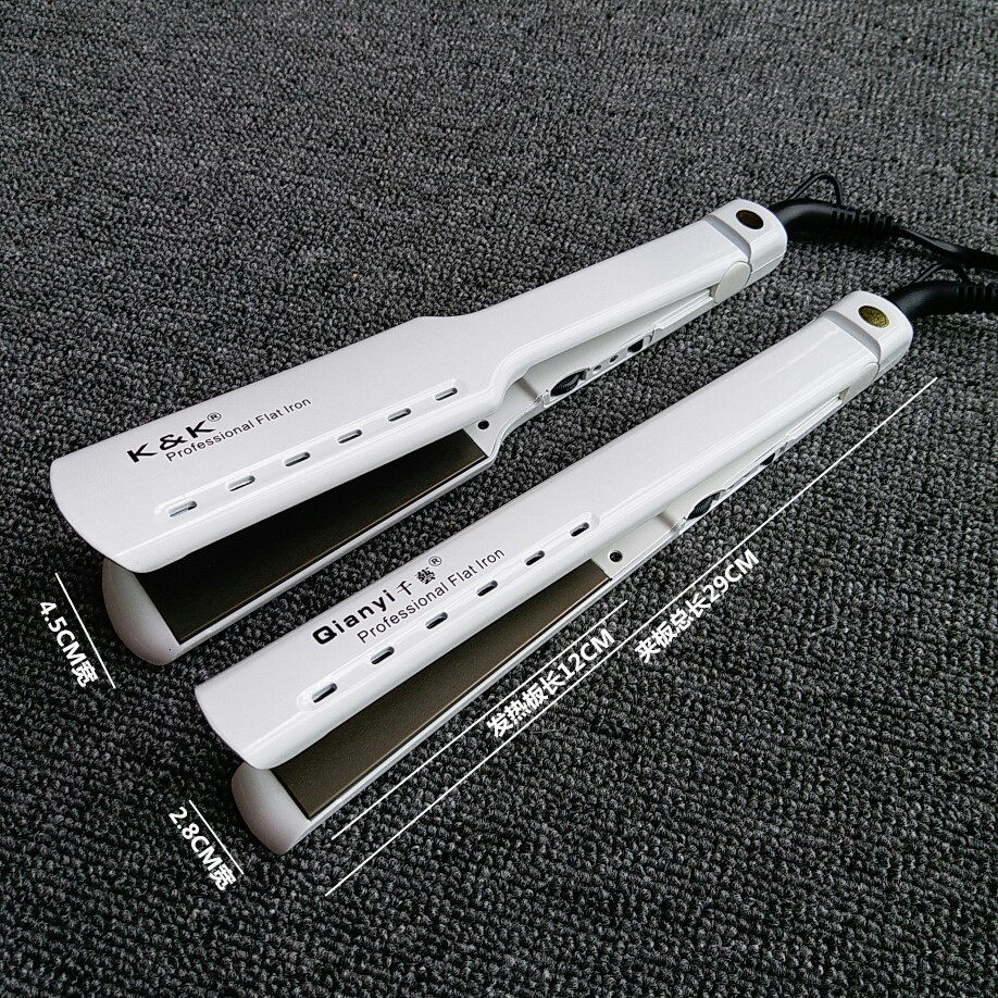 千艺kk钛金拉直发器电夹板烫发器直卷两用熨板内扣甲板1041.1042