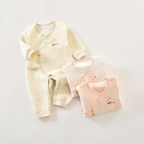 Beiyin Son Newborn Clothes Baby One-piece Clothes Pure Cotton Warm Khaclothes Autumn Winter Beginner Baby Thickened Monk Fu