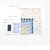 Pocketbook Handmade cotton hemp and wind bag Makeup Bag Bunch Pocket Containing Canvas Bag Small Cloth Bag Children Student Jumb