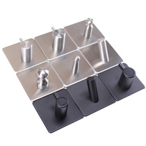 Ceramic tile wall nail-free adhesive hook hook stainless steel kitchen and bathroom strong glue non-perforated metal coat hook mop hanging