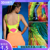 Hip Hop Wind Street Dance Fluorescent Color Hair Rope Children Jazz Dance Performance Dress Model Seven Colorful Head Rope Stage Performance