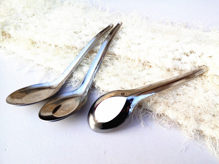 50支无磁不锈钢加厚平底勺小勺子汤匙汤勺调羹胡辣汤家用饭店