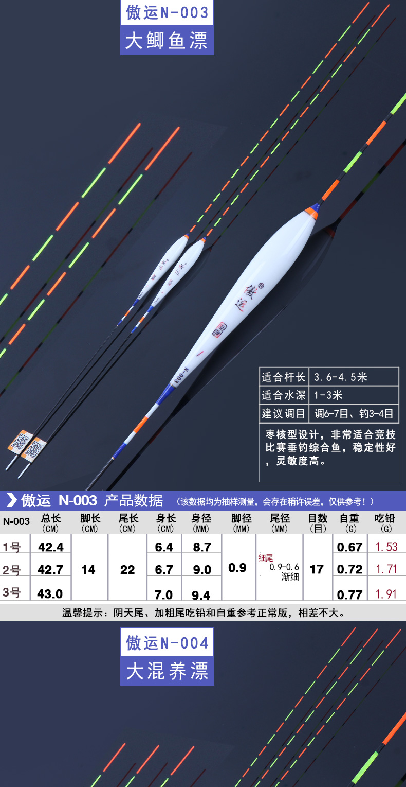 冬钓近视浮漂 行程纳米醒目黑坑大物鲤立式浮漂顿口王高硬尾