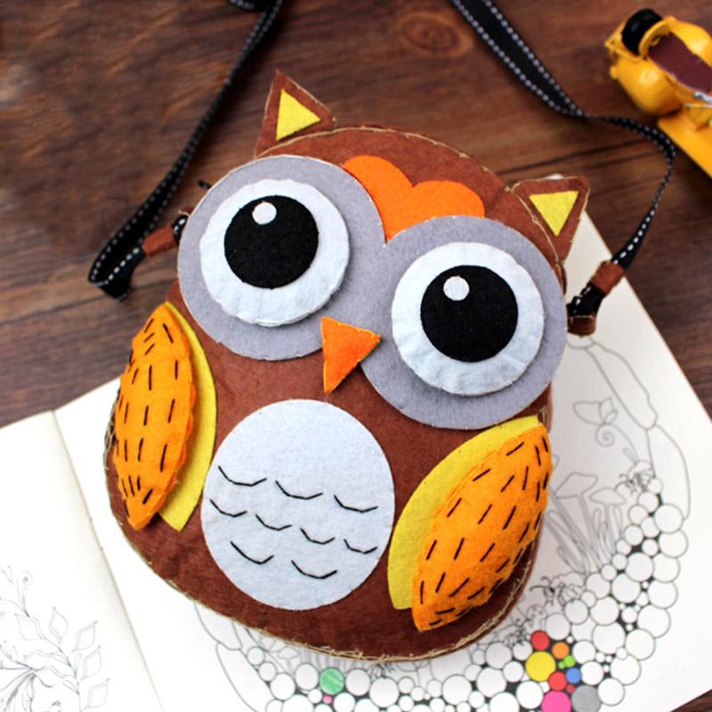 猫头鹰手机包女手腕包零钱包手拿包制作不织布手工布艺diy材料包