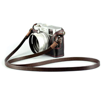 BHW France 8mm handmade camera strap first layer cowhide vintage micro single rope Leather shoulder strap SLR lanyard