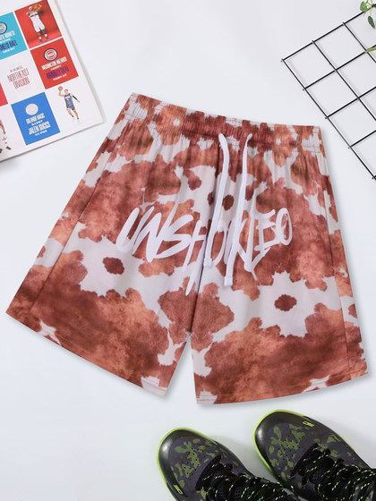 XDFM AMERICAN CROP PANTS 레오파드 프린트 디지털 프린트 단일 레이어 반바지 스포츠 빠른 마른 메쉬 농구 스포츠 바지 XDFM AMERICAN CROP PANTS 레오파드 프린트 디지털 프린트 단일 레이어 반바지 스포츠 빠른 마른 메쉬 농구 스포츠 바지