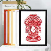 Solid Wood photo frame hanging wall mounted 4K hand-cut paper 8K Fu word frame A3 Cross Stitch a4 gift 16 inch