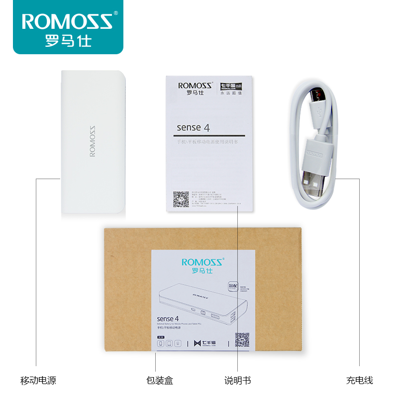 ROMOSS/罗马仕 sense4 正品10000+毫安移动电源 手机通用充电宝产品展示图5