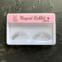 Very fine natural bifurcation sparse sharpened light air caramel color false eyelash transparent stalk pair W01 Brown