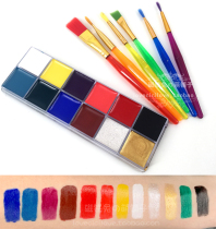 12 color painted cream oil paint cosplay holiday makeup Halloween childrens human body tattoo non-toxic send brush