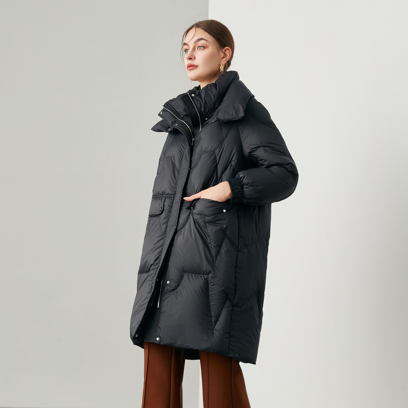 iveni/依维妮中长款白鸭绒羽绒服