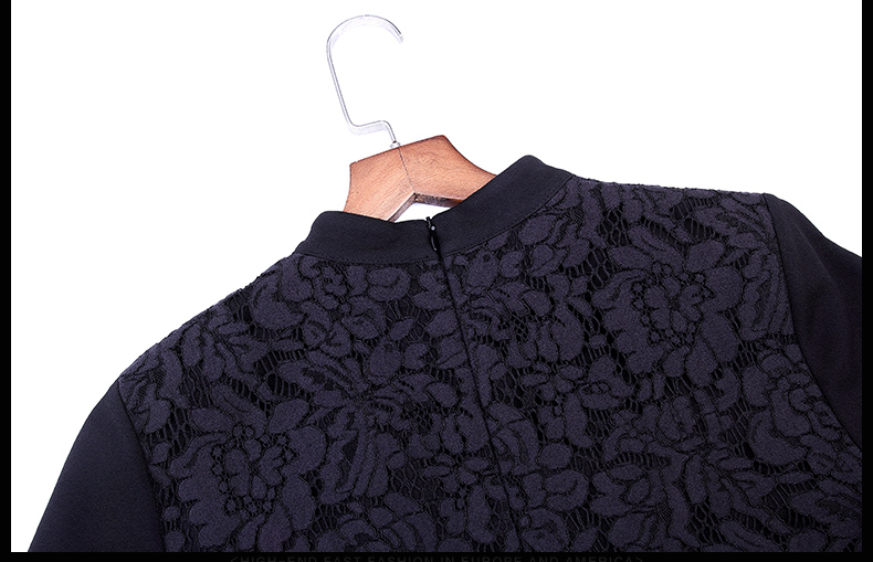 海青蓝2016秋冬装新款九分袖宽松一步裙时尚