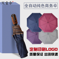 New Paradise Umbrella Umbrella Fully Automatic Folding Men and Women Double Business Umbrella Advertising Umbrella Customized Printing