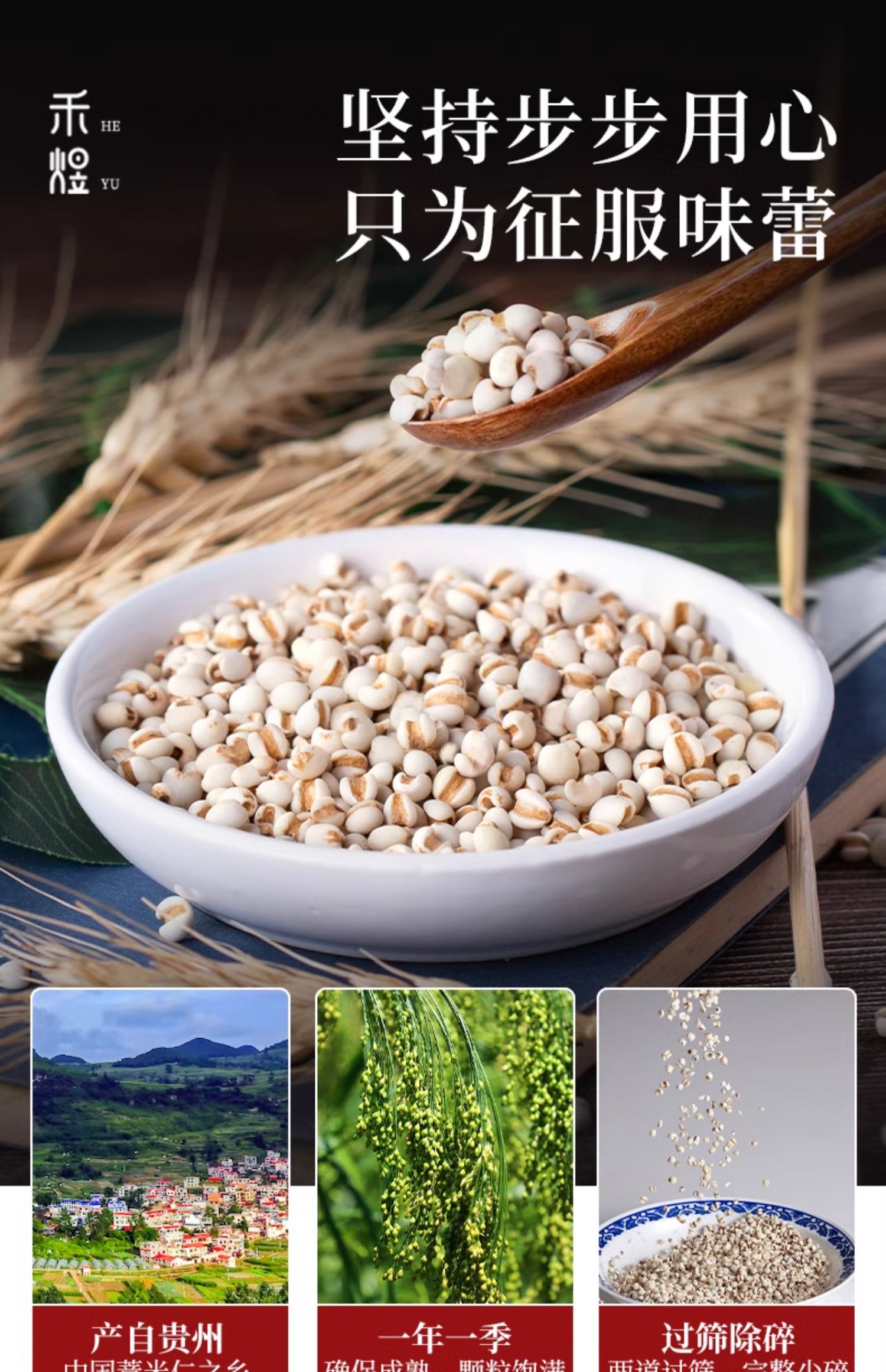 禾煜五谷杂粮小薏米仁400g新货贵州薏米薏仁新货薏仁米粗粮薏仁米