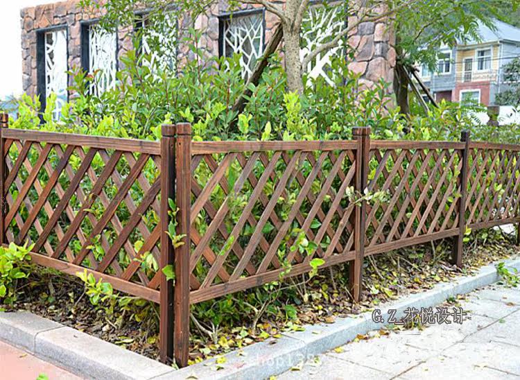 炭化木防腐木/户外园艺/木栅栏/木篱笆/有脚网片/花园网篱笆栏杆