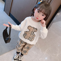 Girls' Network Red Guard suit autumn suit 2022 new child Korean version of the baby girl's stylish two-piece suit