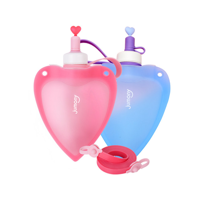 Korean jumony Siliman Children's outdoor silicone kettle water bag foldable portable 300ml piggy kettle