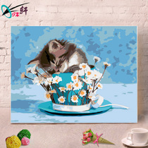 Individual sex Xuan diy digital oil painting 40*50 living room landscape cartoon animal large hand-painted decorative painting