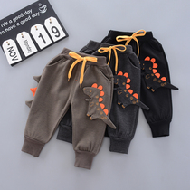 Boys' autumn and winter overalls 2020 new baby foreign style plus cashmere pants children's winter one-piece velvet baby pants