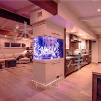 Custom living room partition fish tank Custom living room partition fish tank entrance embedded fish tank Wall inlaid fish tank