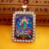 YC539 new inlaid drilling green-degree mother Donka Buddha card female style necklace Tibetan ground method will hang pendant Buddha statue hanging pendant