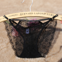 Lace Mesh Yarn Briefs Lady Low Mid Waist Perspective Fire Hot Thin Pure Cotton Crotch Sexy Mesh Red Ribbon Color Drill Triangle Pants Head