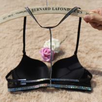 Hanging neck-style bra small breasts gathered without steel ring onto a young girl Sexy fine belt front cingulum Ribbon Color Drill Merch Underwear