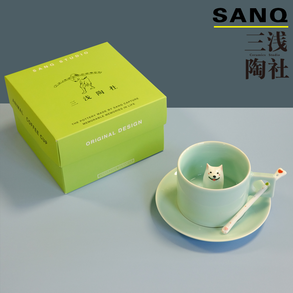 Samasa ceramic) Satsuma dog original coffee cup Handmade creative ceramic cup to send a friend birthday wedding gift