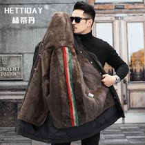Heinin Pie Overcomes Male Ferret Liner Whole Mink With Long fur Fur Integrated Winter Outdoor Leather Grass Coat Tide
