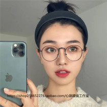 Retro round metal glasses frame Net red Zhou Zhou Xiao Zhan with the same Korean version of Harajuku students literary black glasses female