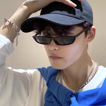 European and American retro rectangular pop-up sunglasses tide women Net red street photography ins photo sun glasses Korean hip hop glasses