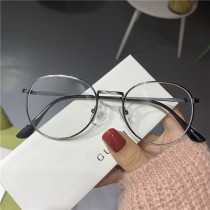 Student retro oval metal glasses frame literary Joker tide Korean version of Harajuku face decoration myopia frame female